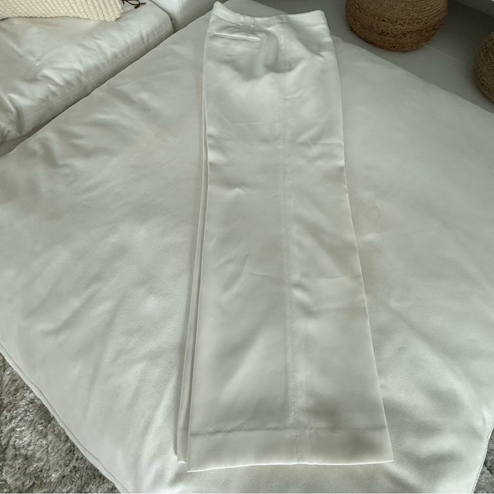 Ann Taylor Women's Cream Wide Leg fitted waist, high quality trousers lined 12p